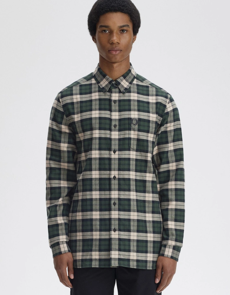 M1754 Brushed Twill Tartan Shirt - Court Green