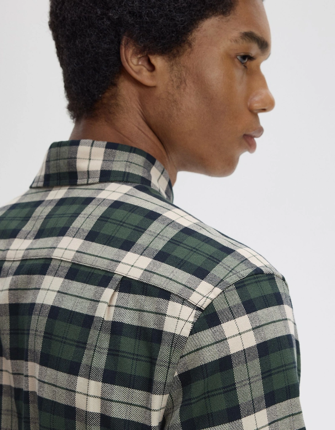 M1754 Brushed Twill Tartan Shirt - Court Green