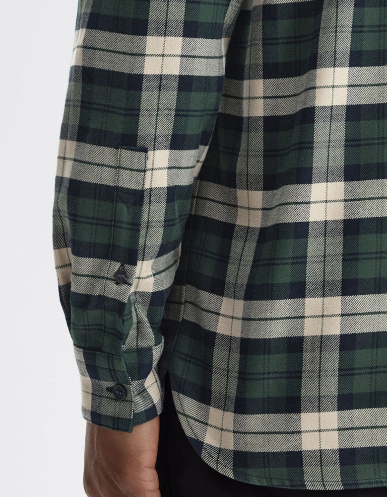 M1754 Brushed Twill Tartan Shirt - Court Green