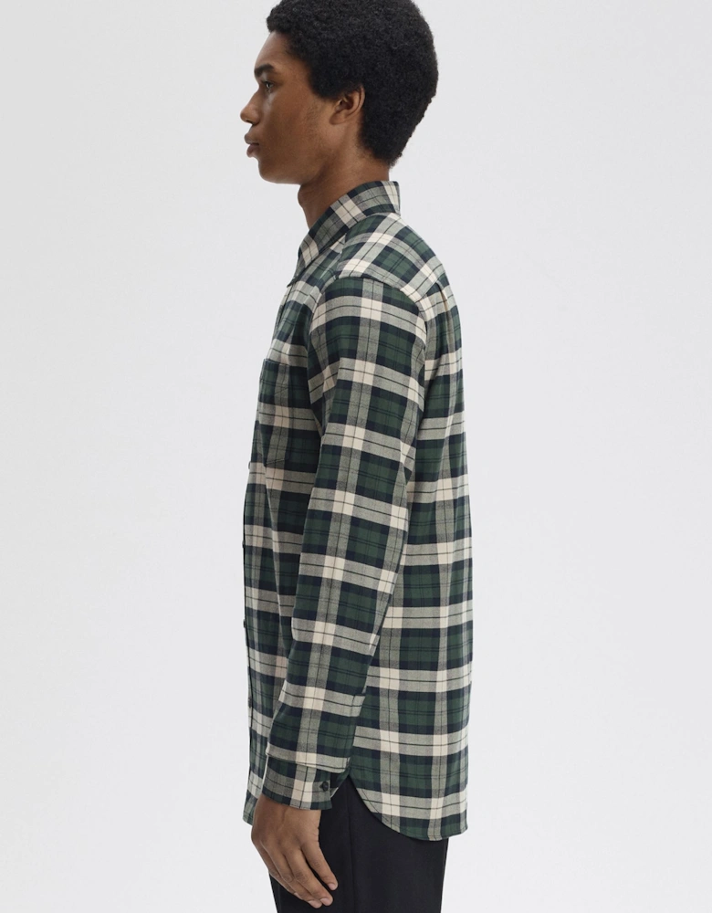 M1754 Brushed Twill Tartan Shirt - Court Green