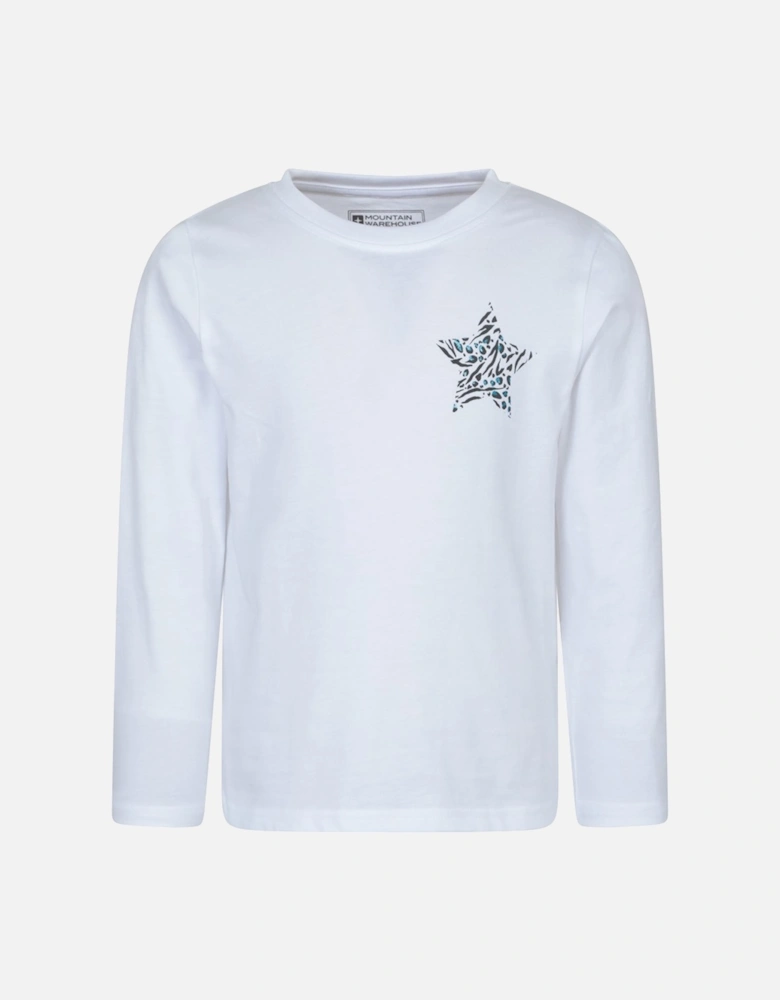 Childrens/Kids Leopard Star Long-Sleeved T-Shirt