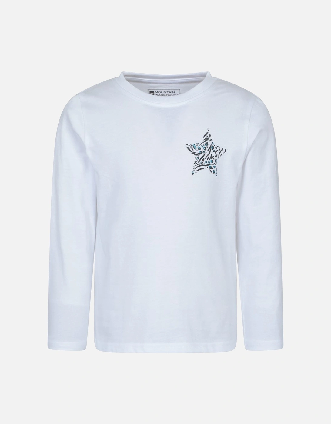 Childrens/Kids Leopard Star Long-Sleeved T-Shirt, 5 of 4