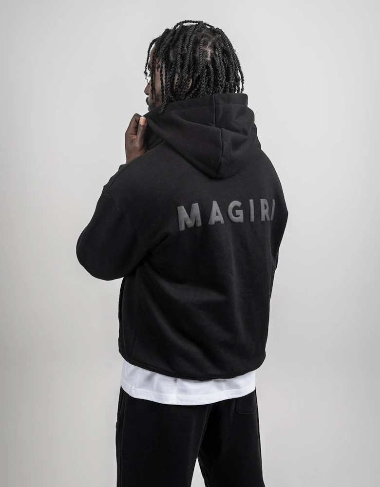 Core Puff Printed Hoodie in Black