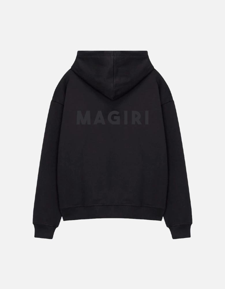 Core Puff Printed Hoodie in Black