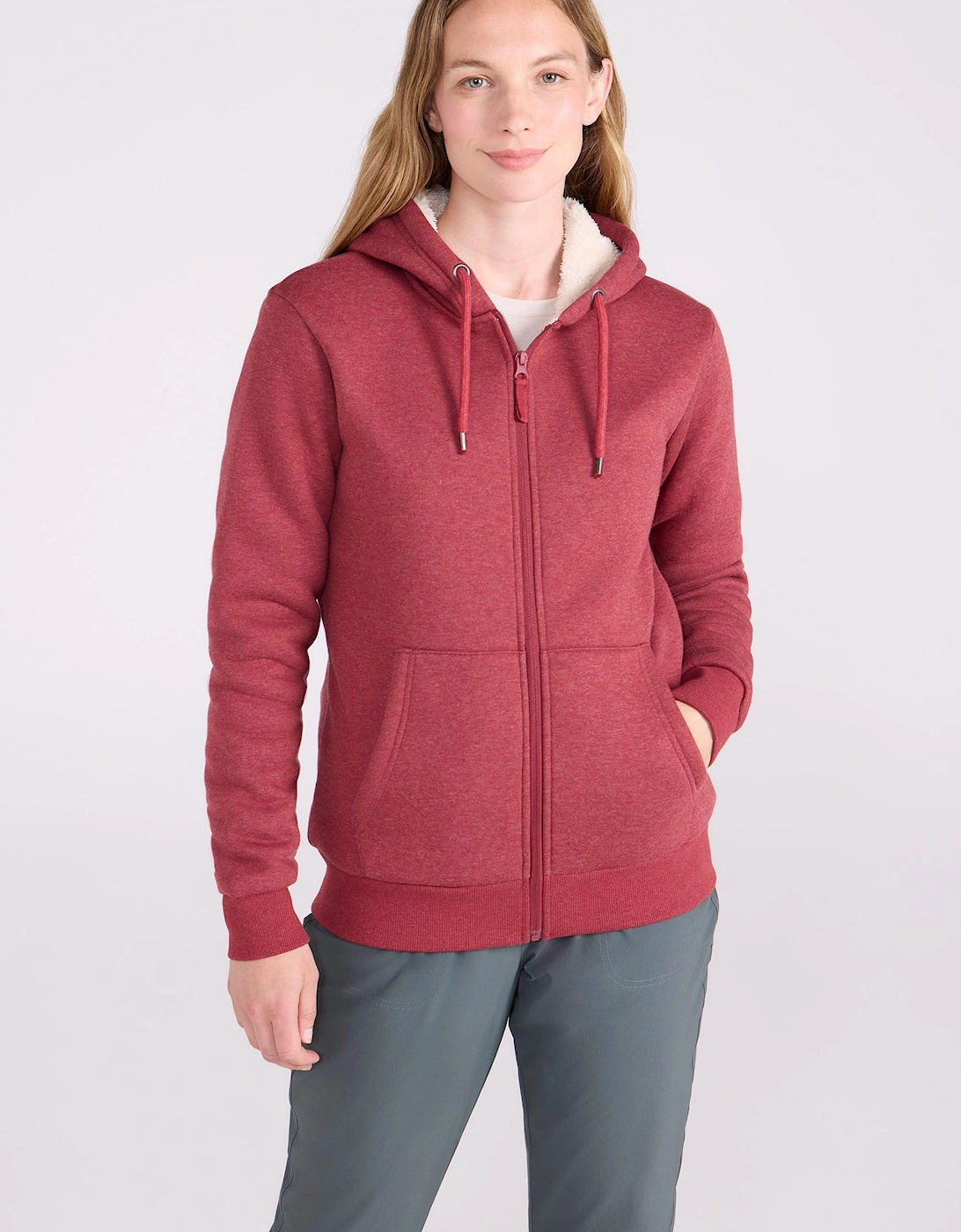 Womens/Ladies Dalton Sherpa Lined Full Zip Hoodie, 2 of 1