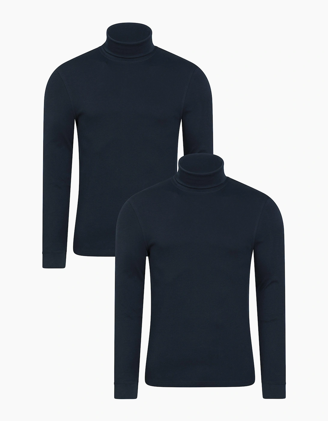 Mountain Warehouse Men's Navy Meribel Thermal Top (Pack Of 2) - Size: 34