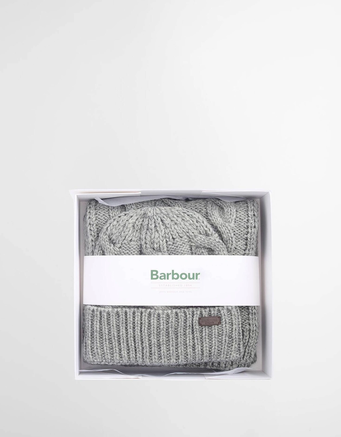 Jesmond Beanie & Scarf Gift Set - Mid Grey