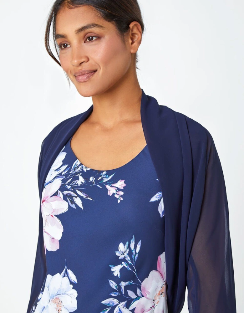 Ruched Hem Chiffon Bolero