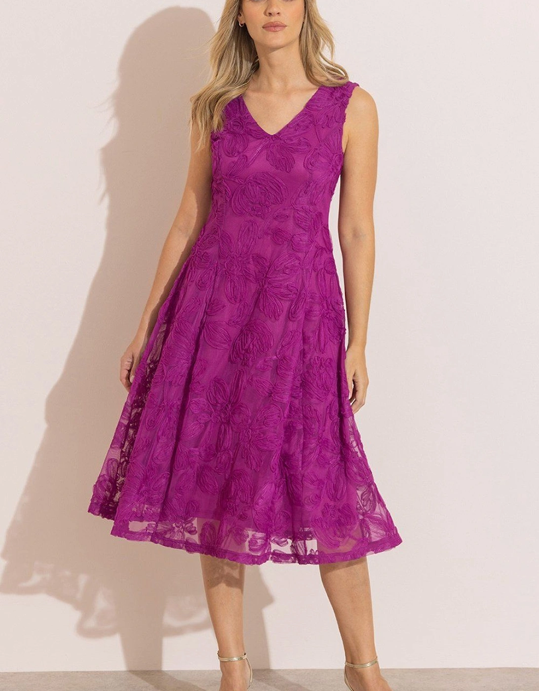 Floral Mesh Midi Dress, 2 of 1