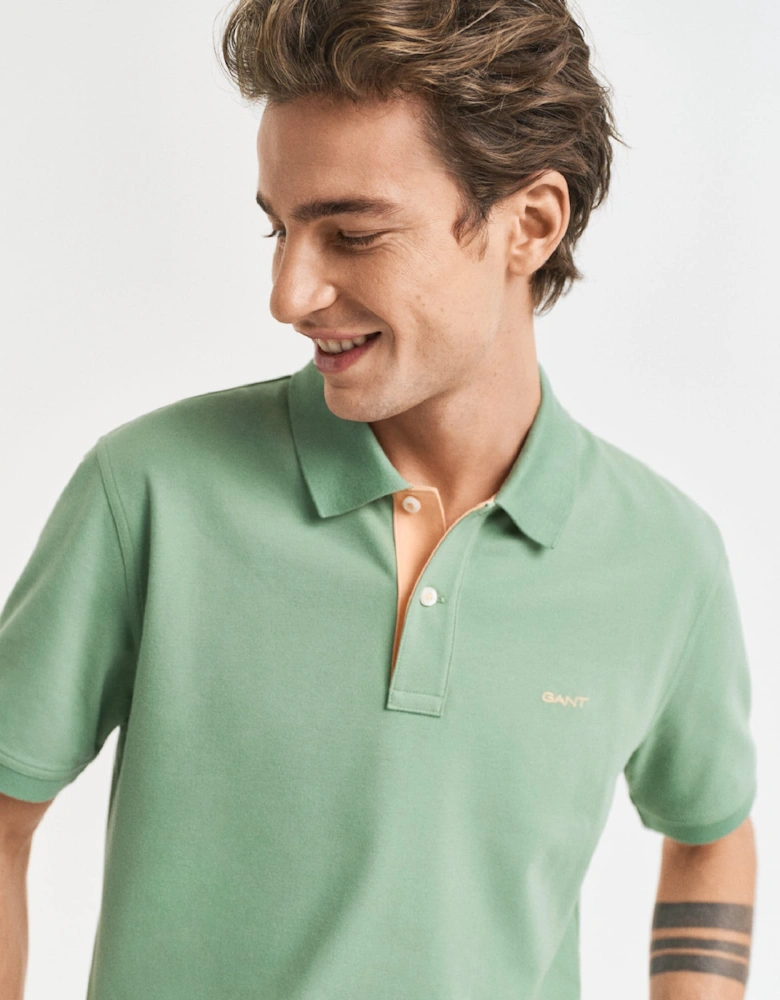 Contrast Piqué Polo Shirt