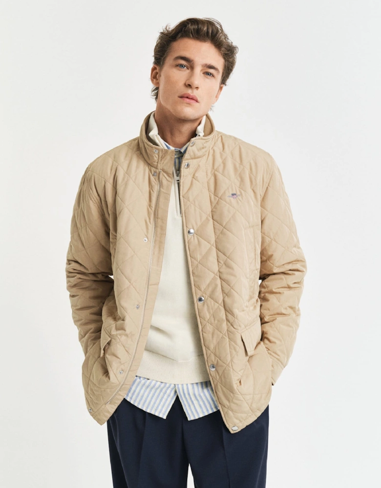Quilted Windcheater Mid-Length Jacket
