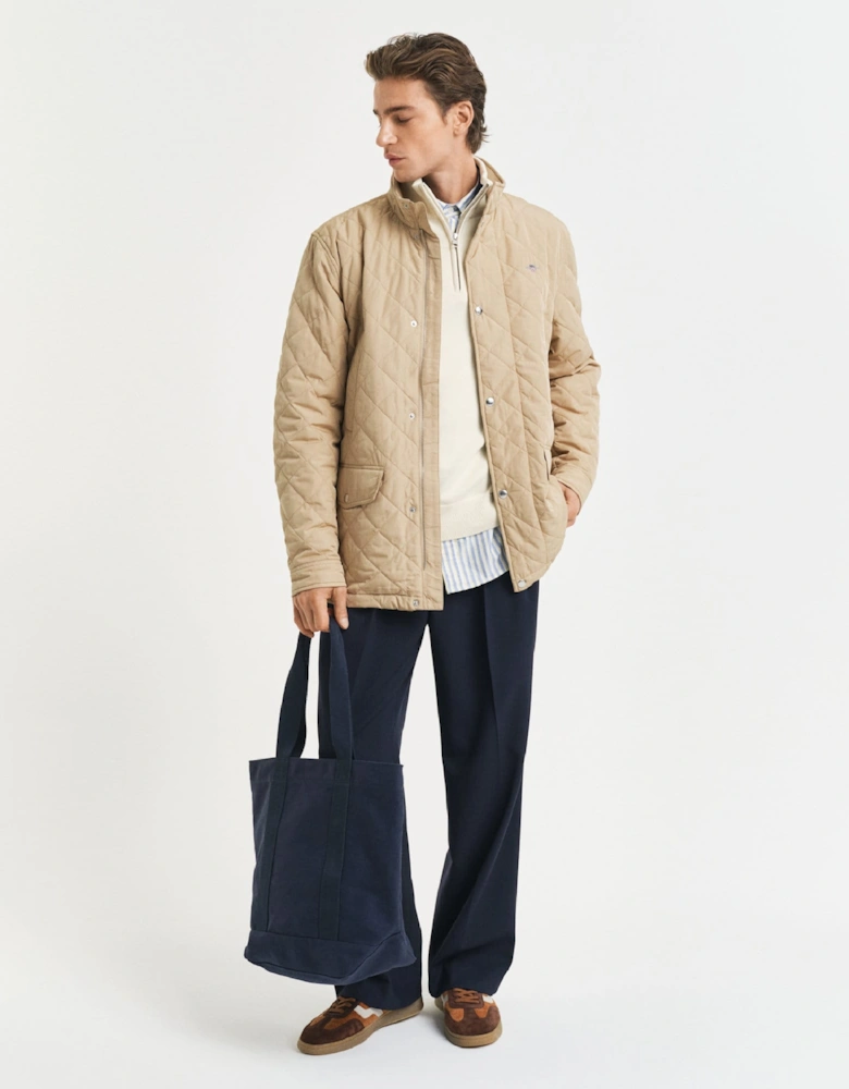 Quilted Windcheater Mid-Length Jacket