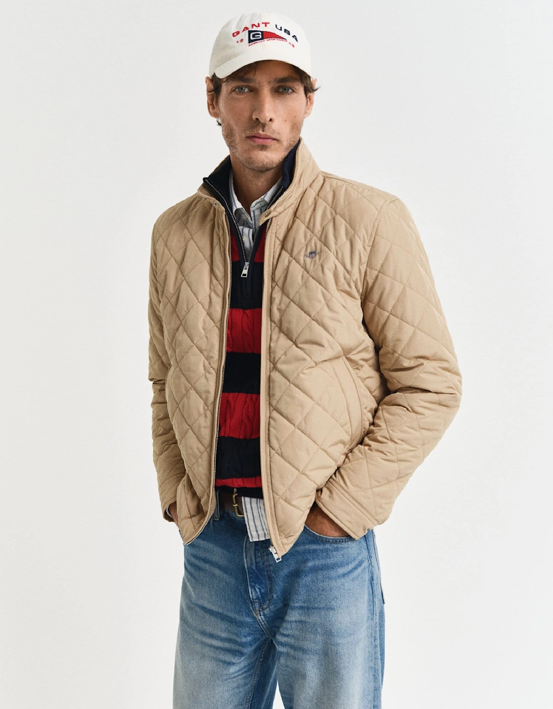 Gant Men's Green Quilted Windcheater Jacket - : 46/Regular 3XL
