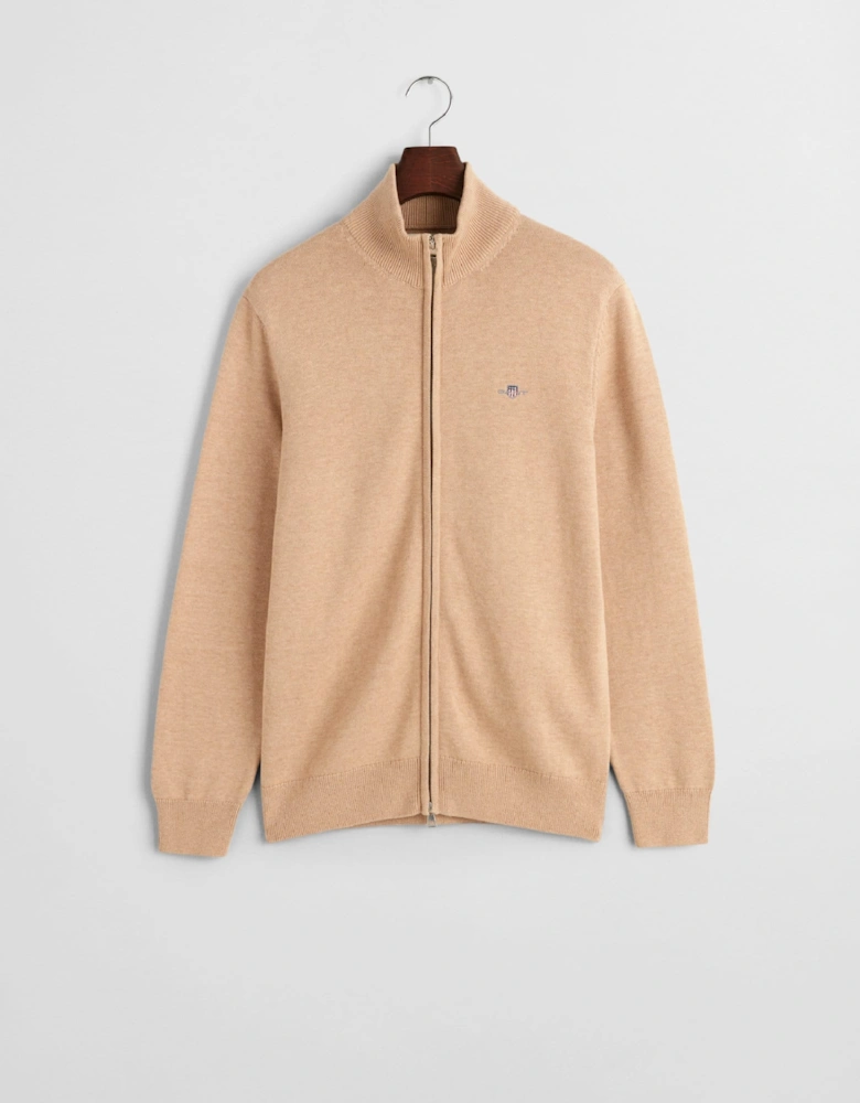 Casual Cotton Zip Cardigan