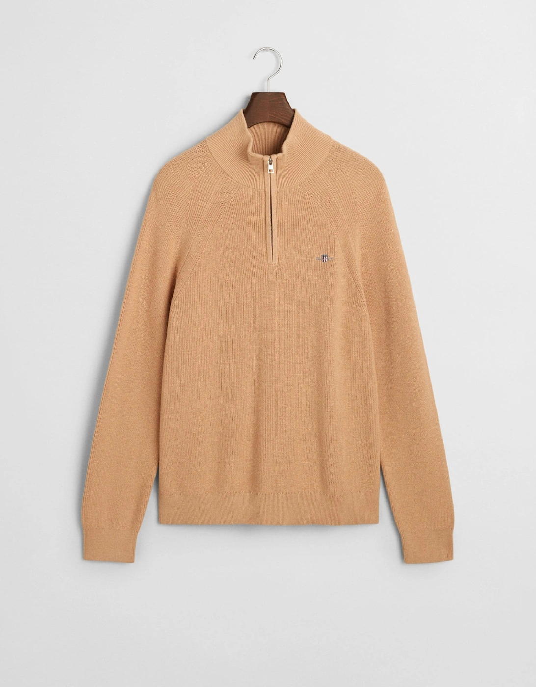 Ribbed Cotton Wool Half-Zip Sweatshirt