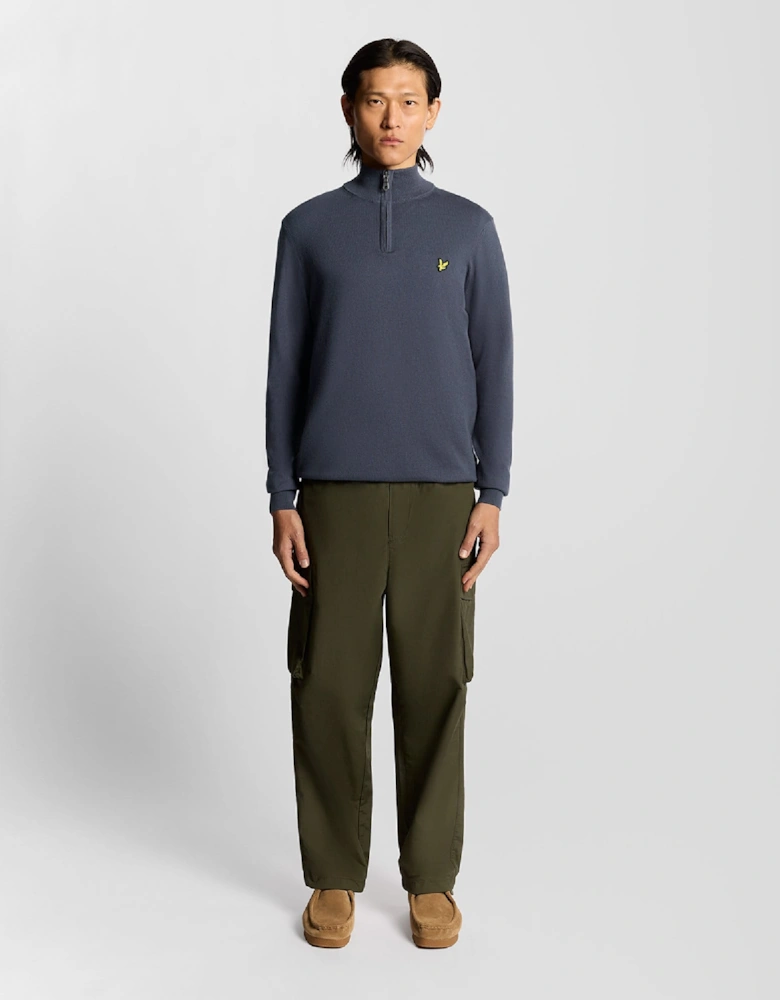 Cotton Merino Quarter Zip Jumper