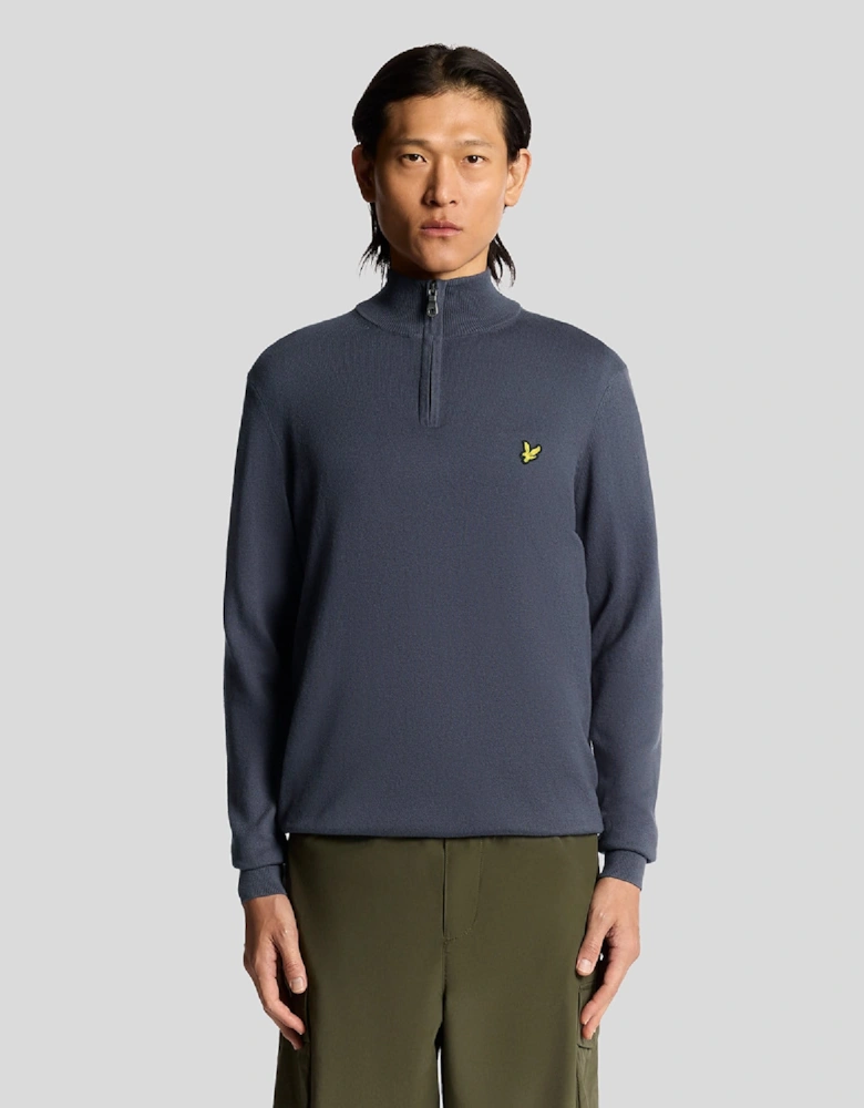 Cotton Merino Quarter Zip Jumper