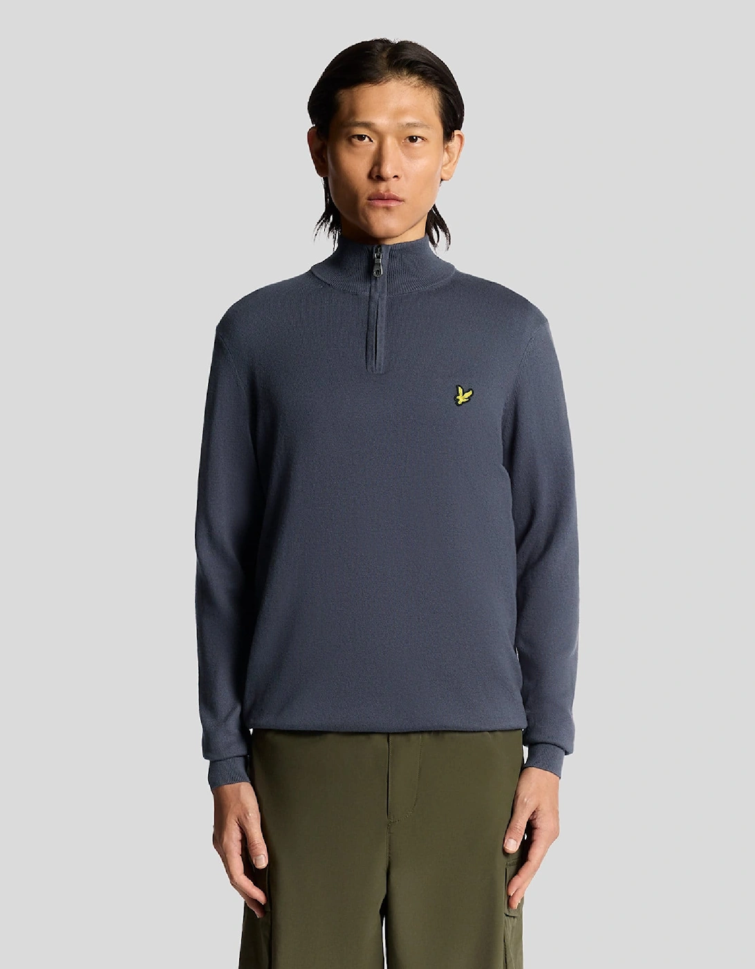 Cotton Merino Quarter Zip Jumper