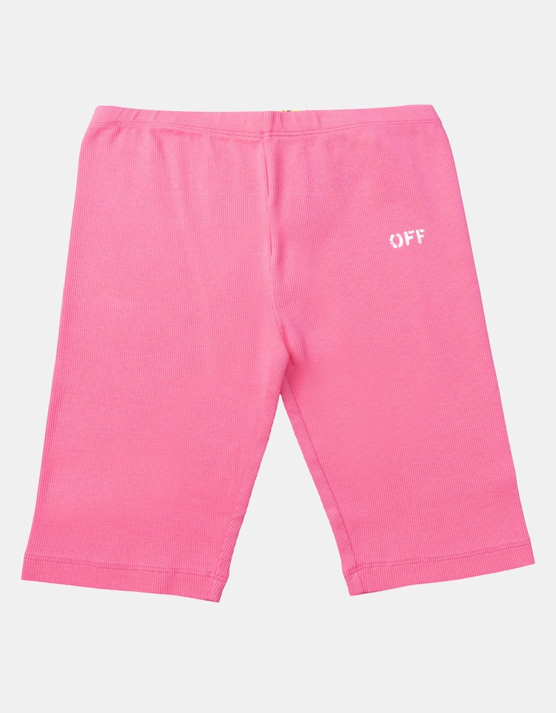 Juniors Off Stamp Plain Ribbed Shorts