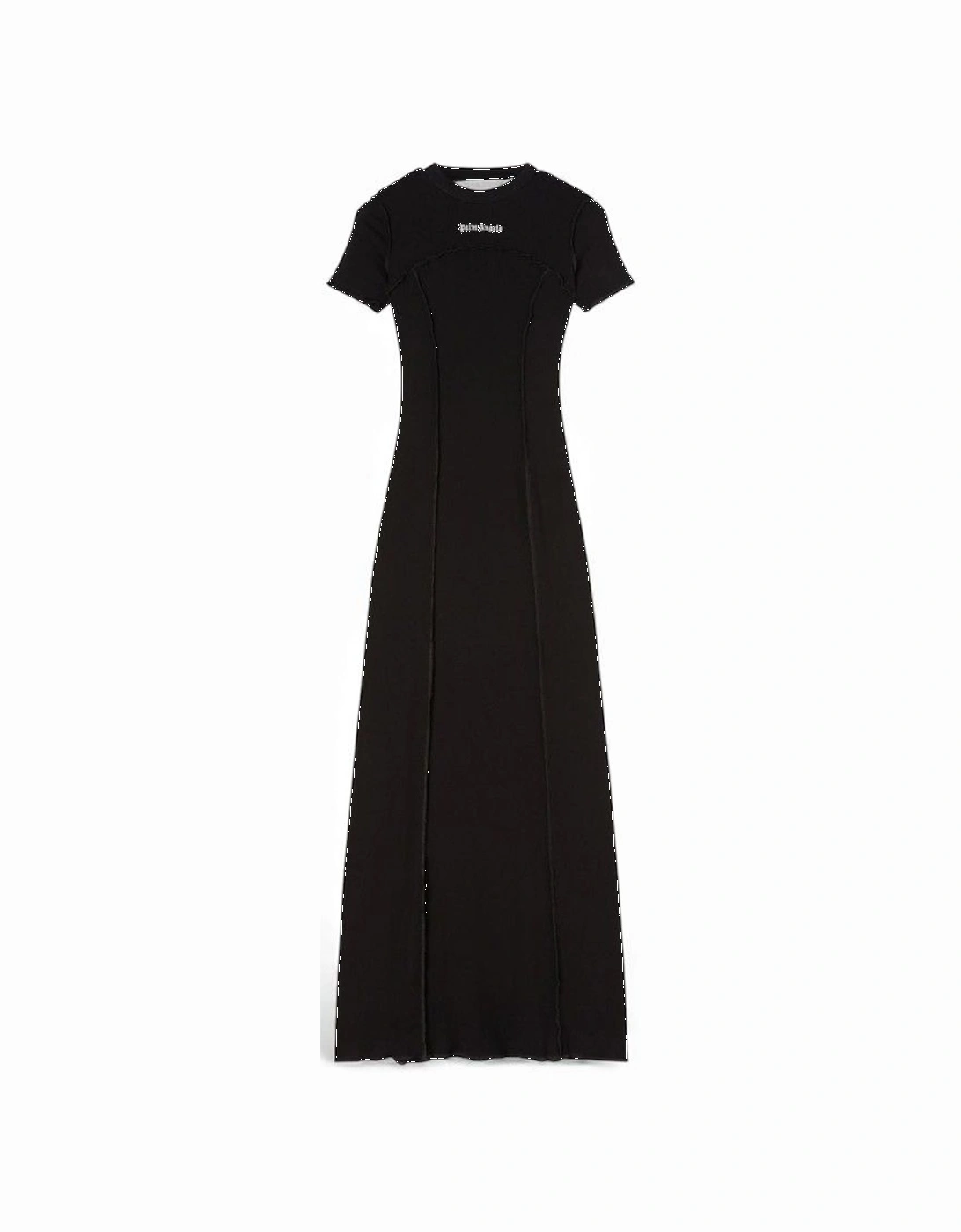 Open Back Logo Rib Dress Black, 2 of 1