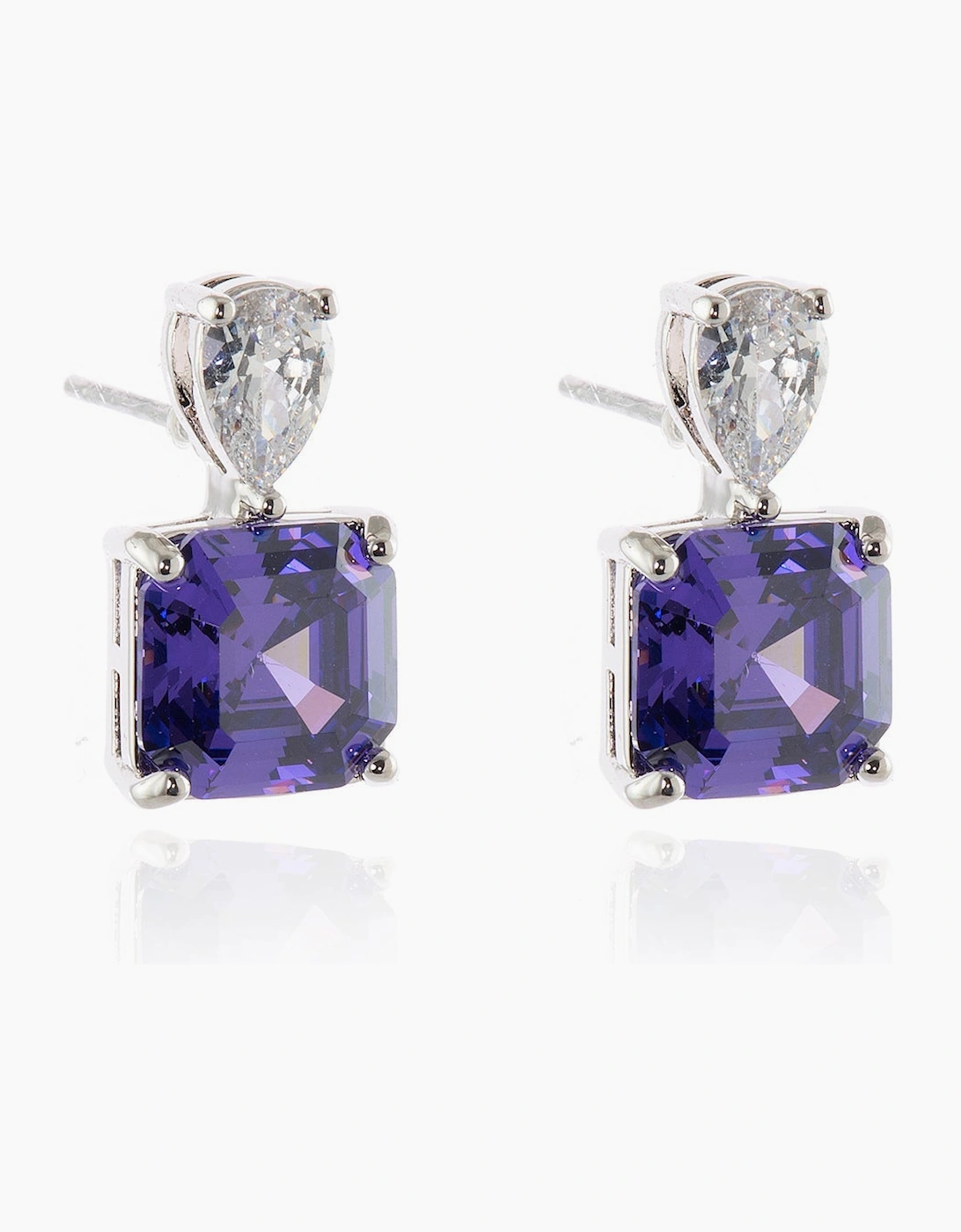 Cachet London Women's Silver/Silver/Purple/Purple Sofia Tanzanite Earrings Large