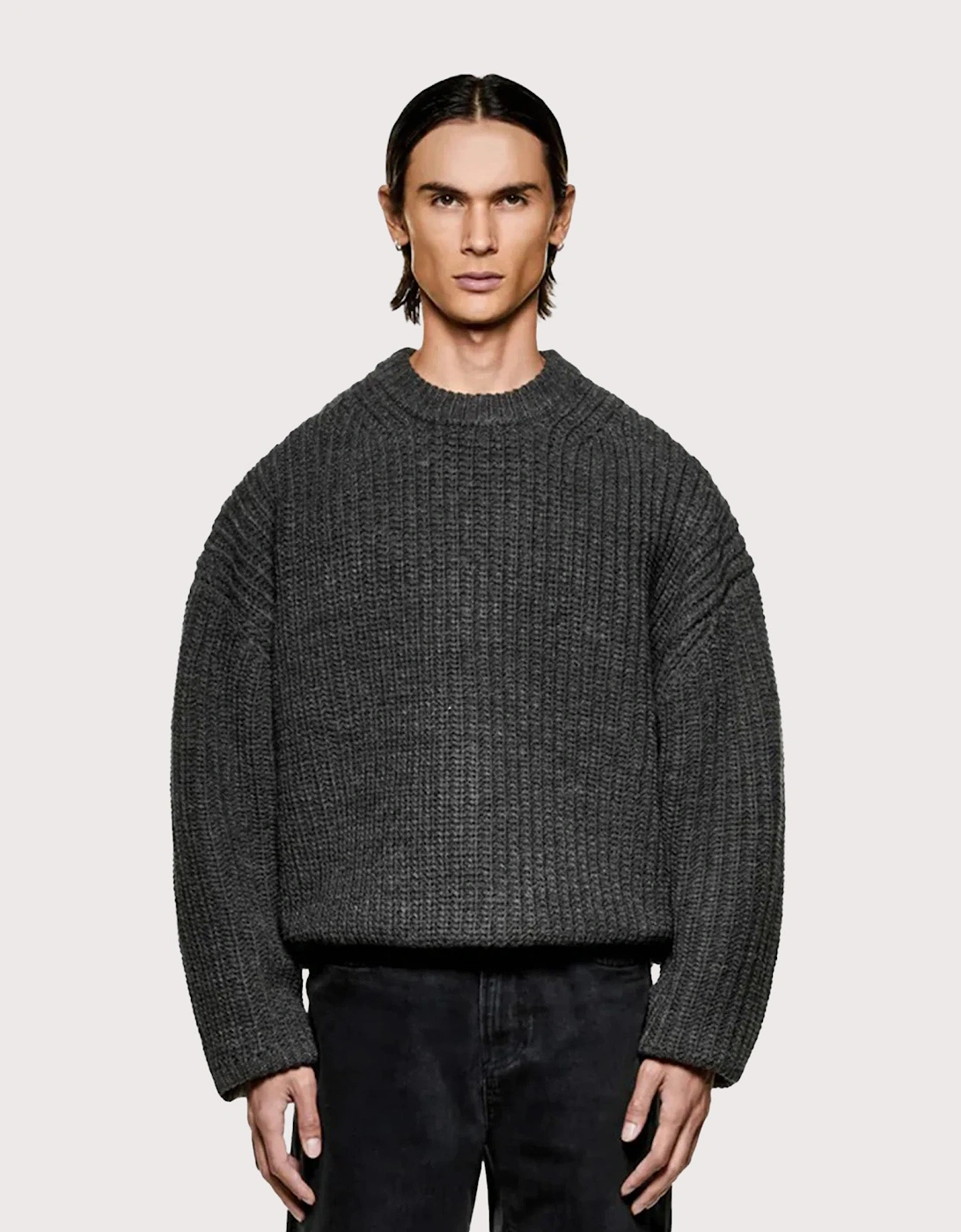 Oversized Chunky Rib Knit Crewneck Jumper, 7 of 6