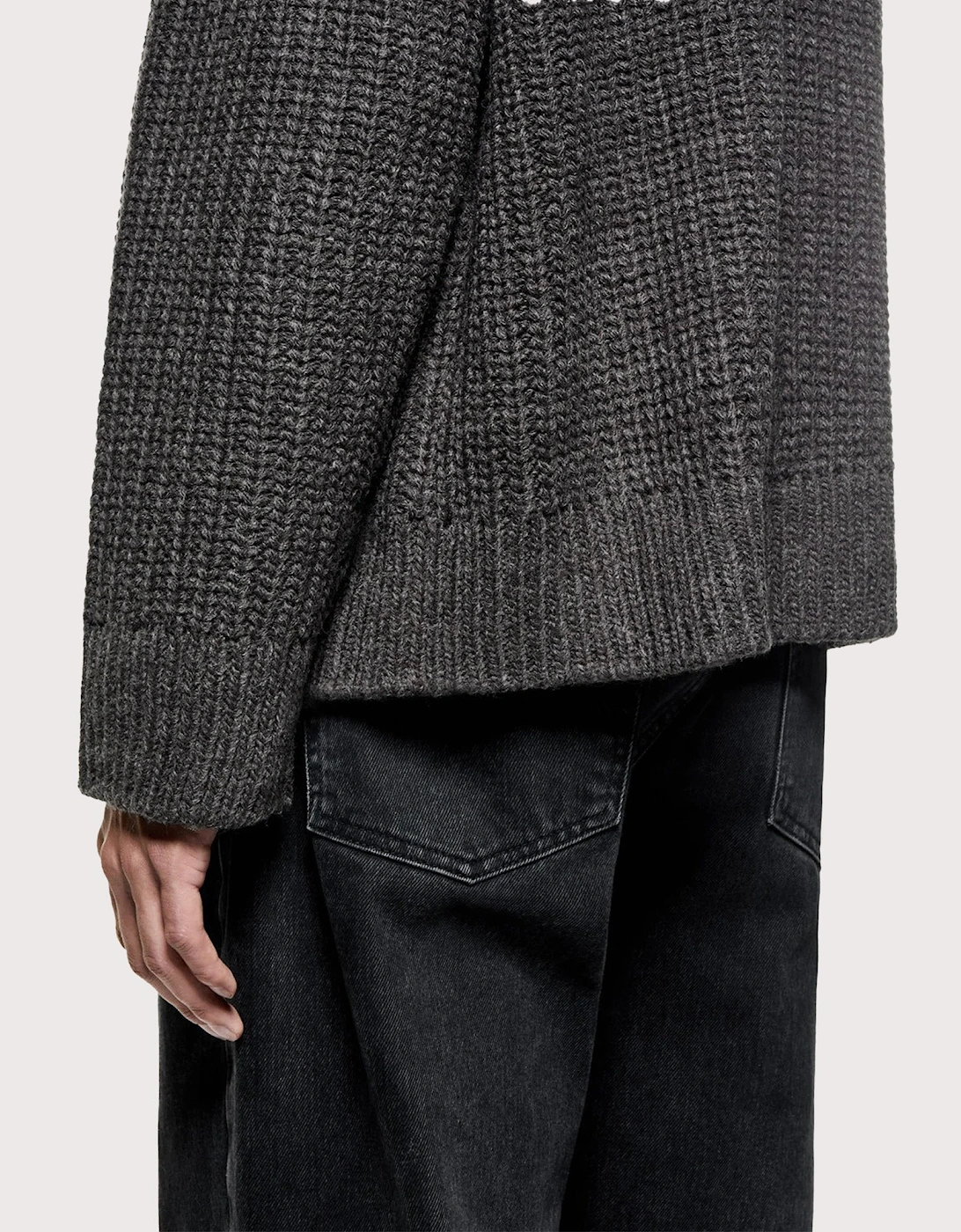 Oversized Chunky Rib Knit Crewneck Jumper