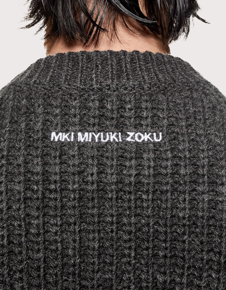 Oversized Chunky Rib Knit Crewneck Jumper