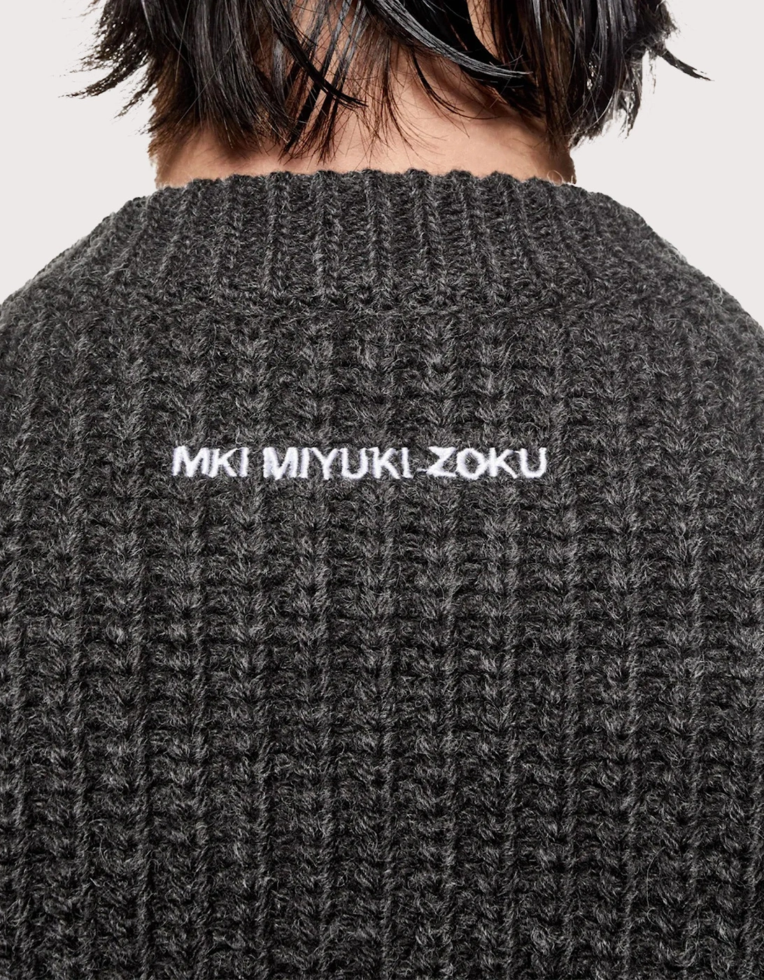 Oversized Chunky Rib Knit Crewneck Jumper