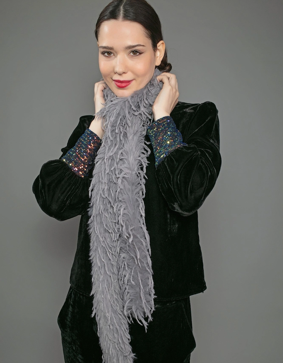 Marmot Fur Scarf In Grey, 2 of 1