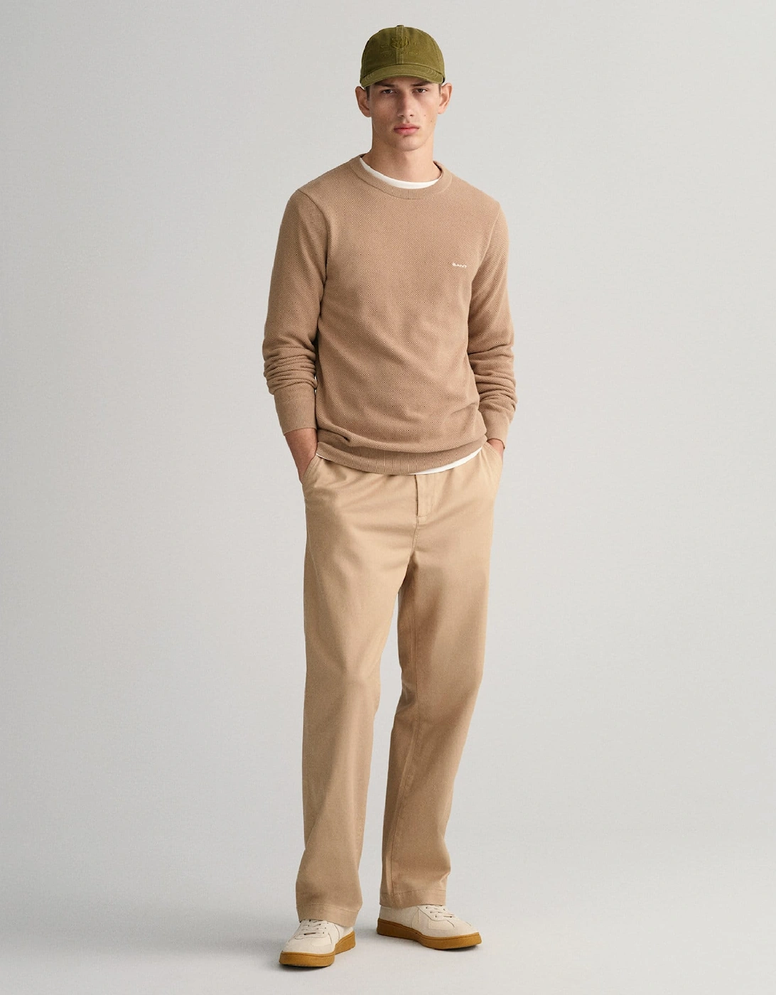 Cotton Piqué Crewneck Sweatshirt - Mens Cotton Pique Crewneck Sweatshirt