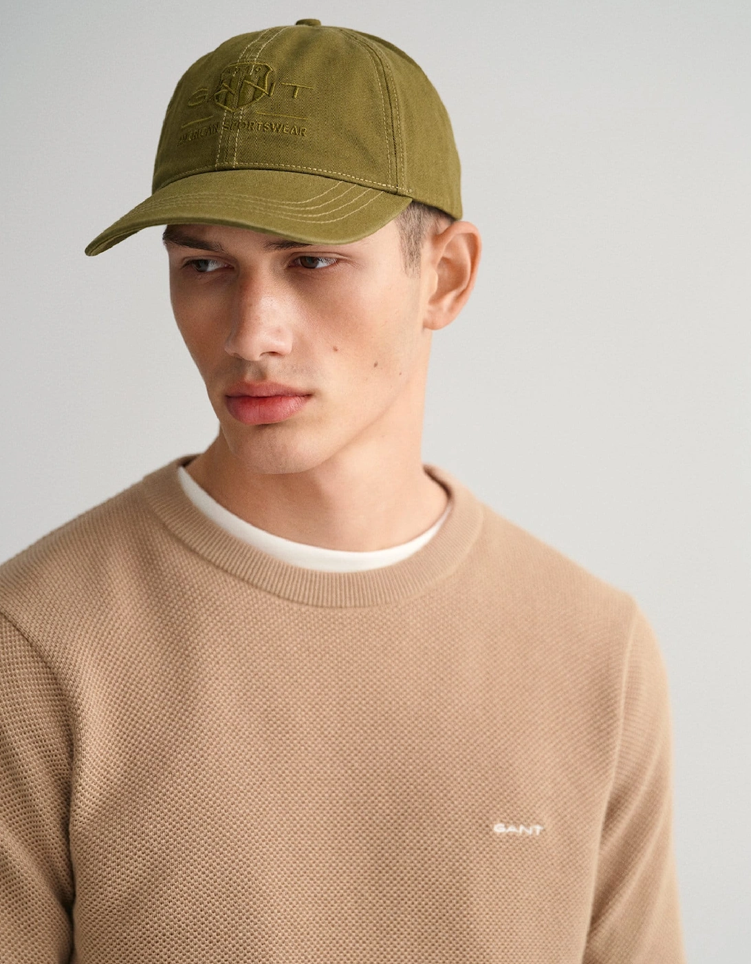 Cotton Piqué Crewneck Sweatshirt - Mens Cotton Pique Crewneck Sweatshirt