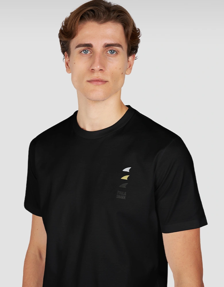 Aqua Touch Cotton T-Shirt With Shark Fin Embroidery