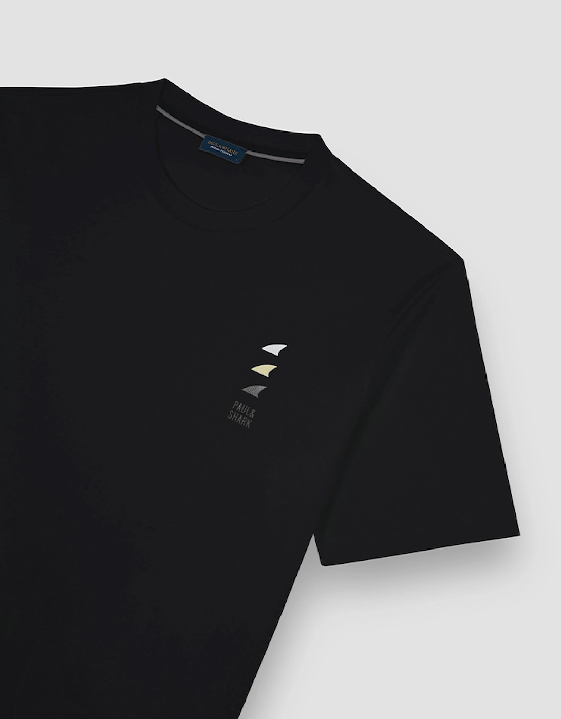 Aqua Touch Cotton T-Shirt With Shark Fin Embroidery