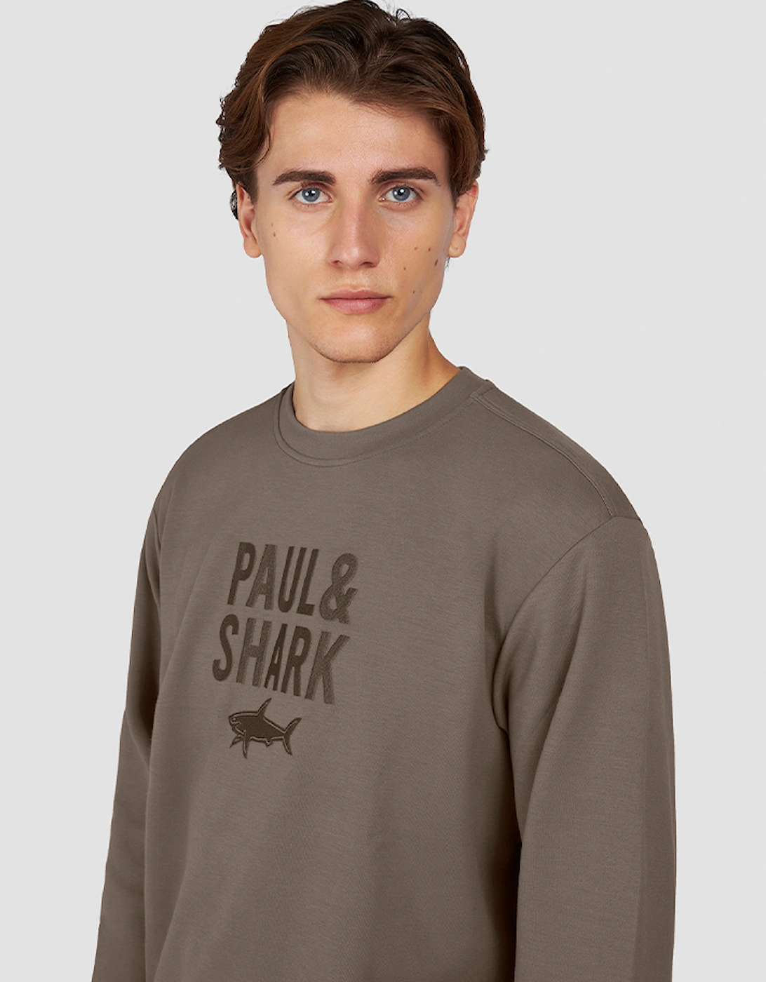 Embroidered Logo X-Soft Fleece Cotton Sweatshirt, 5 of 4