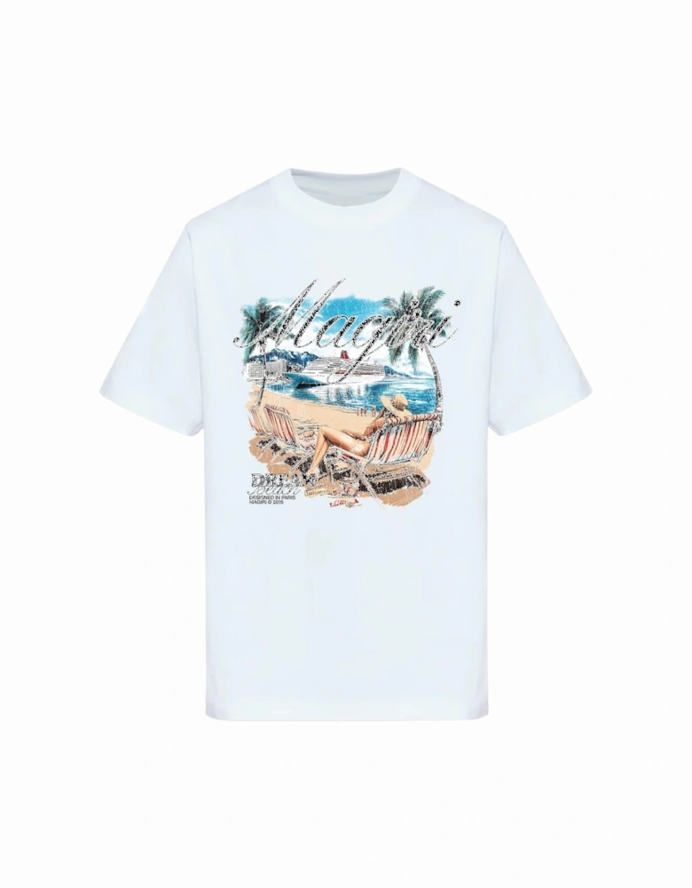 Dream Beach Printed T-Shirt in White