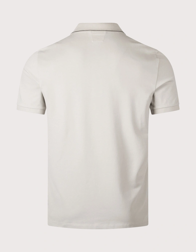 Stretch Piquet Short Sleeve Logo Polo Shirt