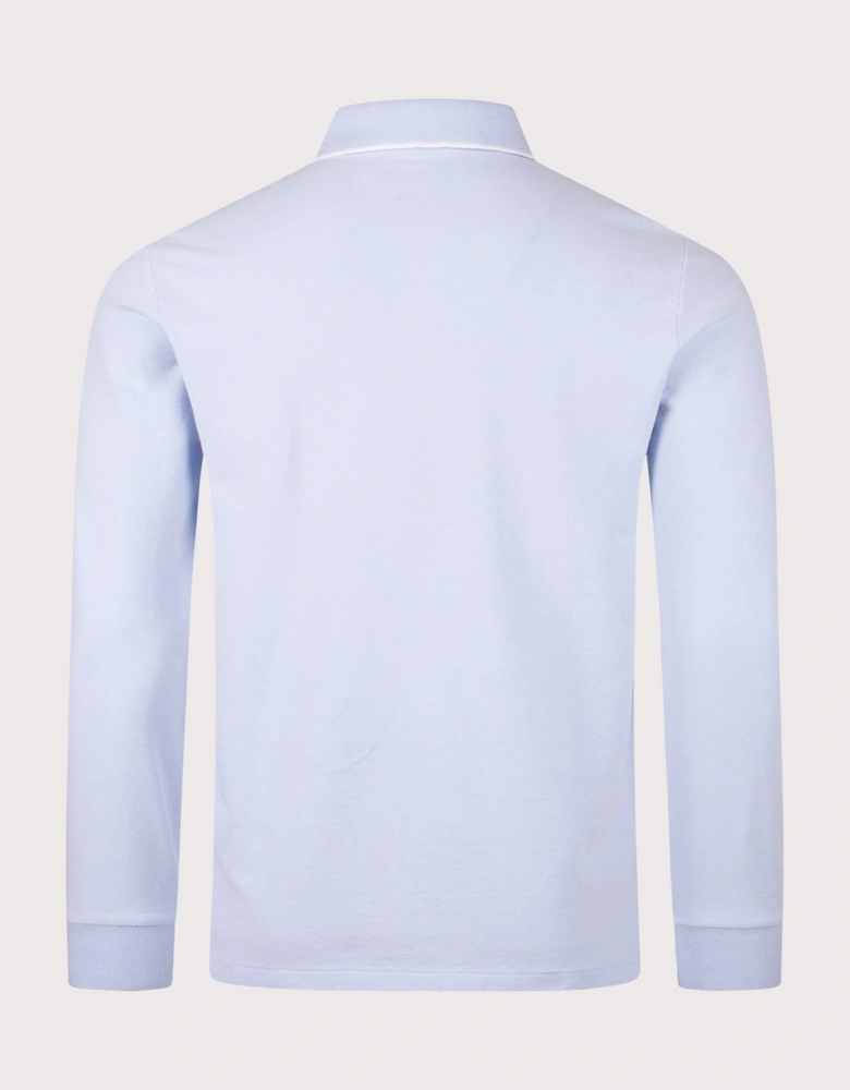 Custom Slim Fit Long Sleeve Oxford Mesh Polo Shirt