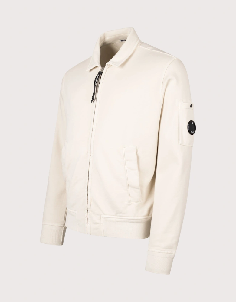 Diagonal Fleece Zip Lens Sweatshirt