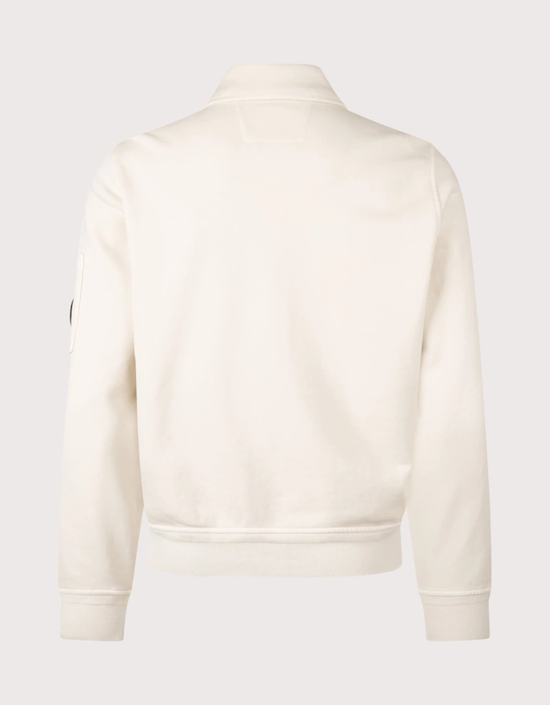 Diagonal Fleece Zip Lens Sweatshirt