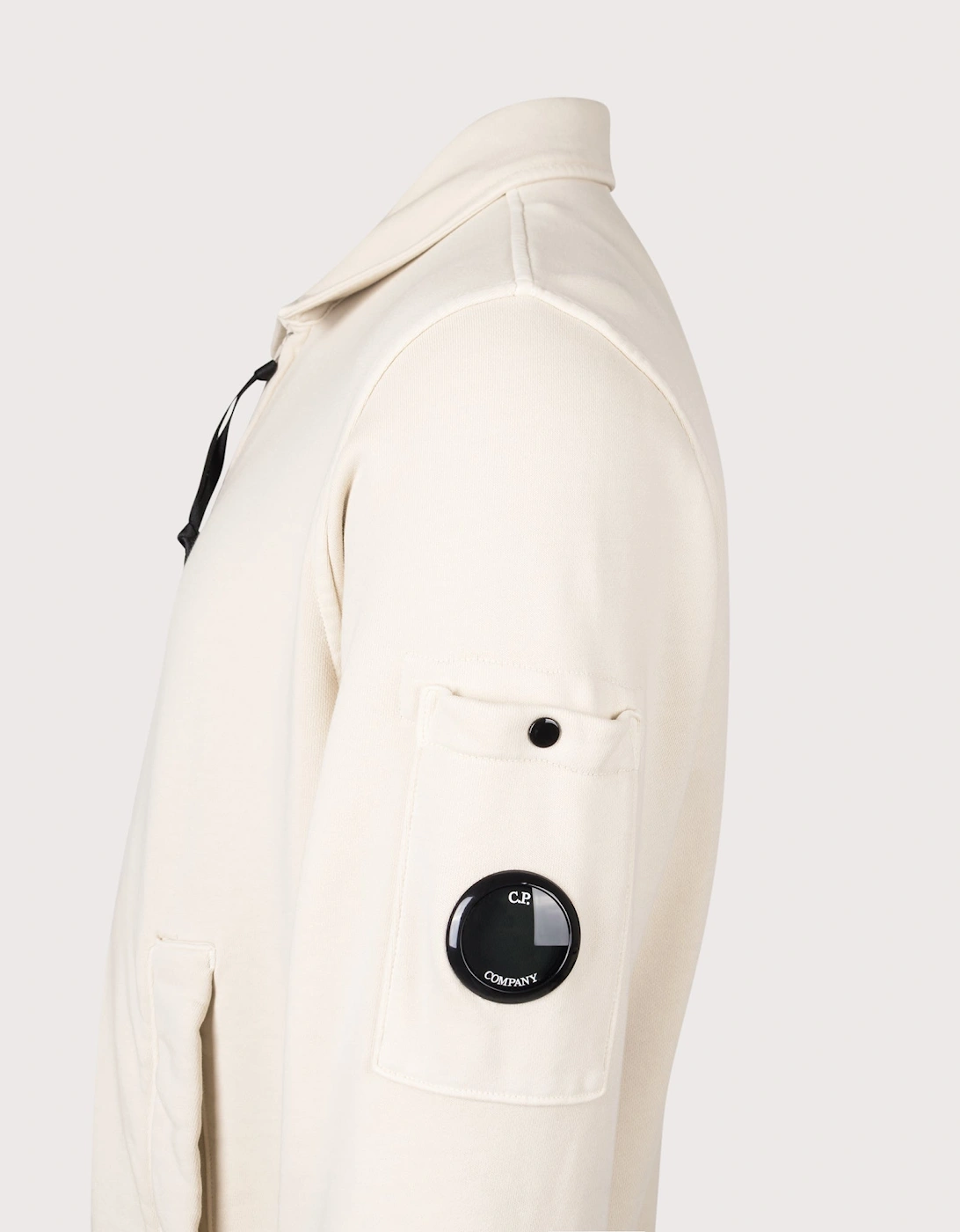 Diagonal Fleece Zip Lens Sweatshirt