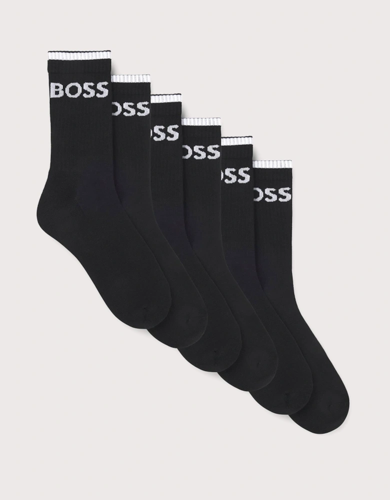 6 Pack QS Stripe Socks