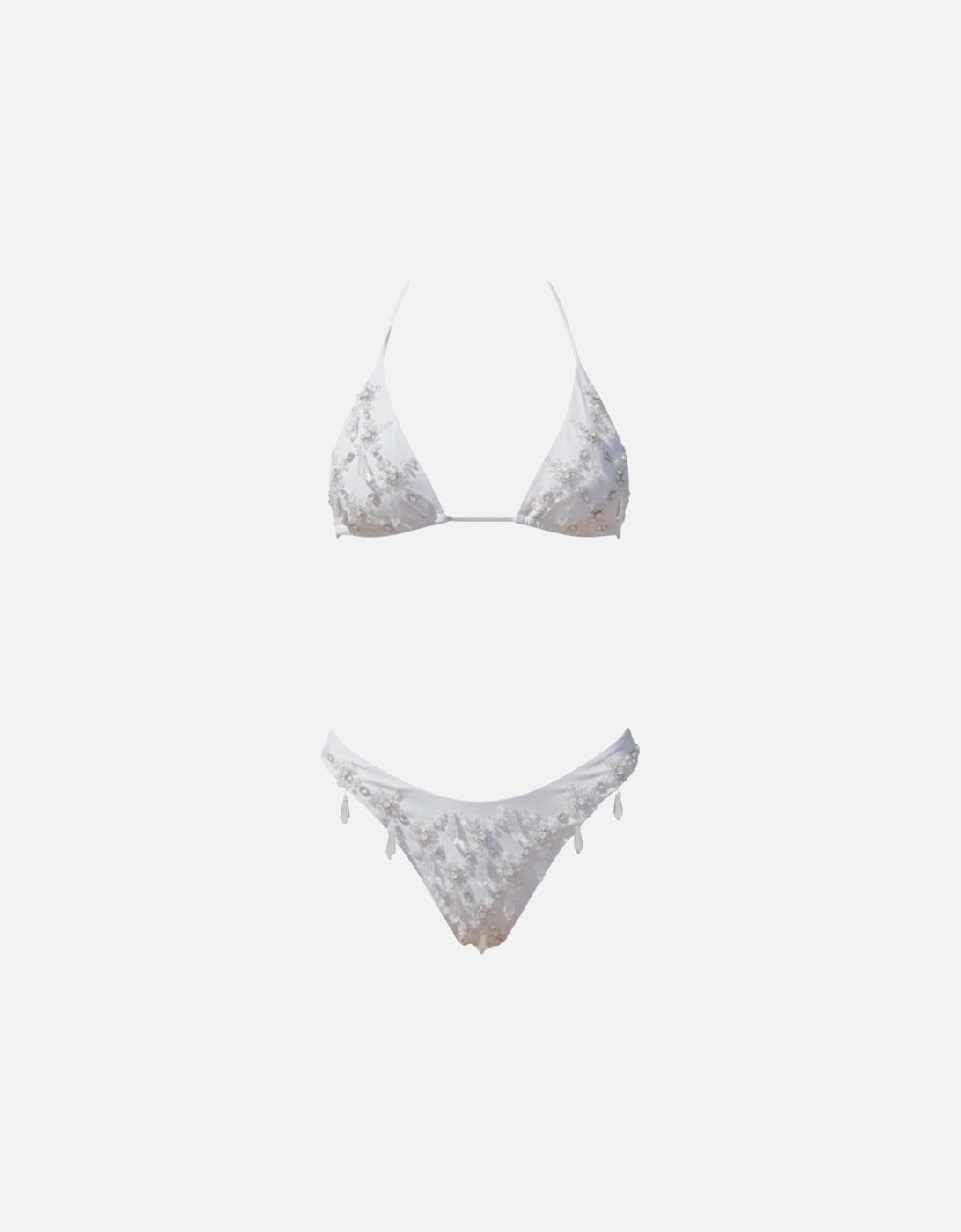 Calliope Luxury Crystal Bikini Bottom White