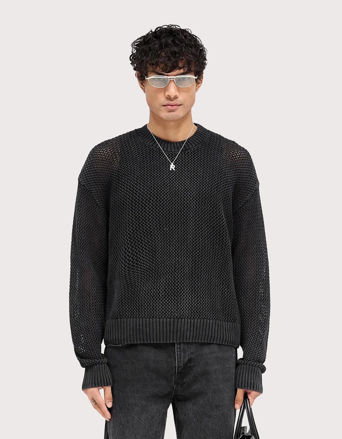 Oversized Fit Open Gauge Knit Jumper