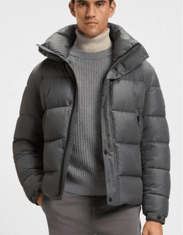 Omaris Regular Fit Grey Puffer Jacket