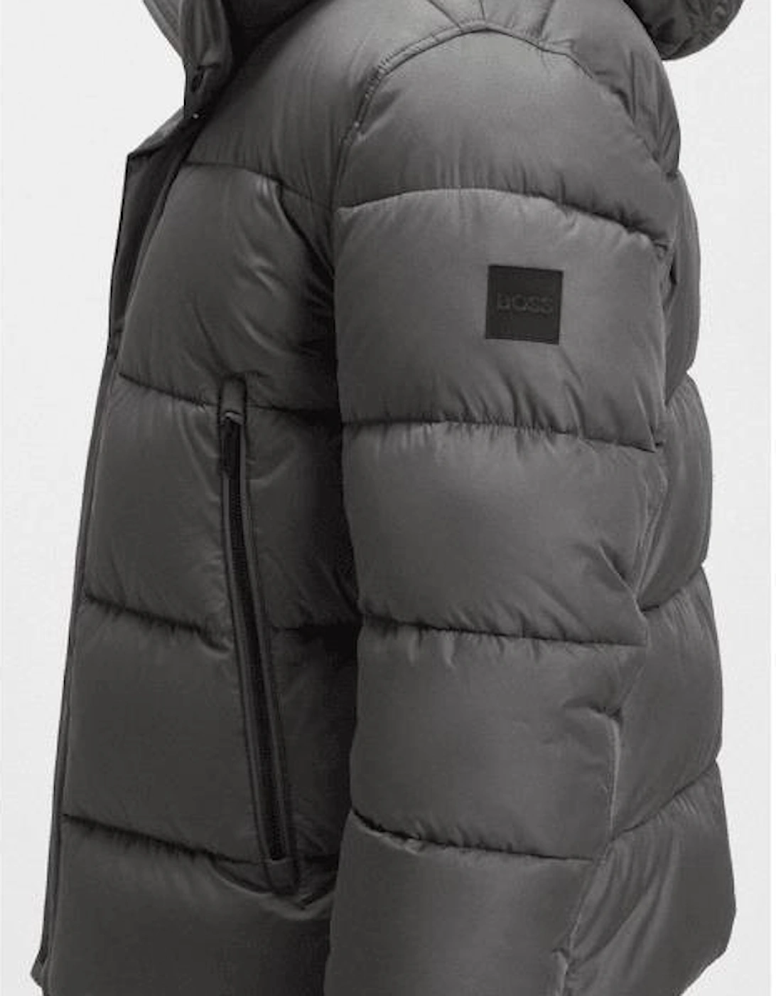 Omaris Regular Fit Grey Puffer Jacket