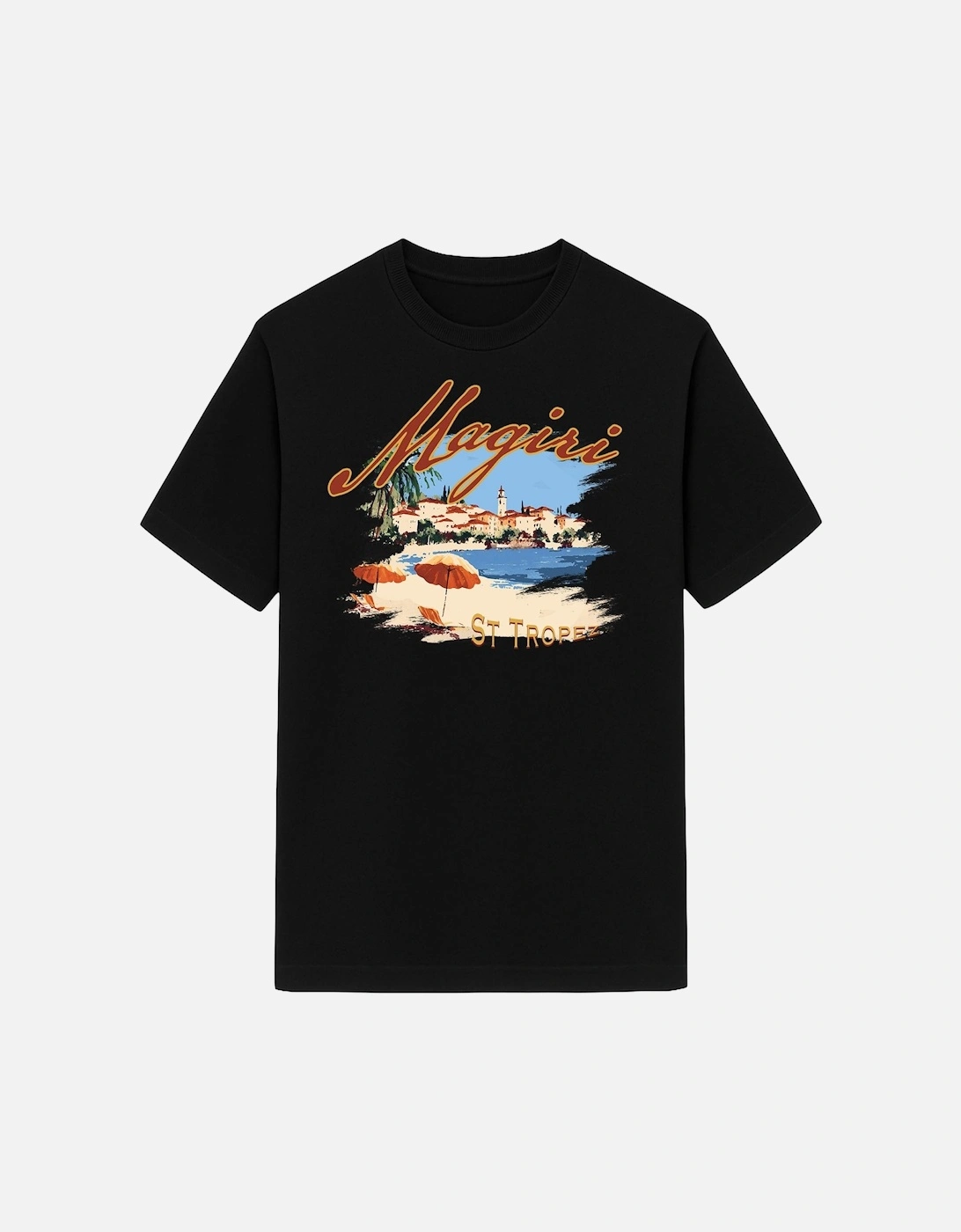 St. Tropez Printed T-Shirt in Black, 3 of 2