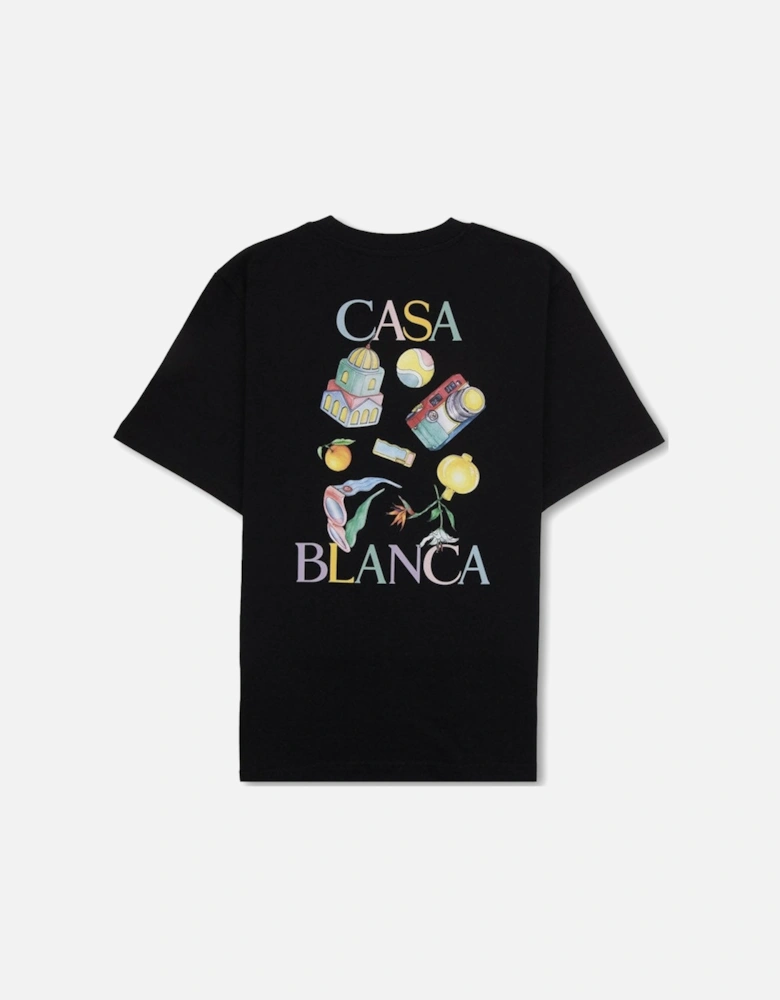 Men's Black Objets En Vrac Printed T Shirt