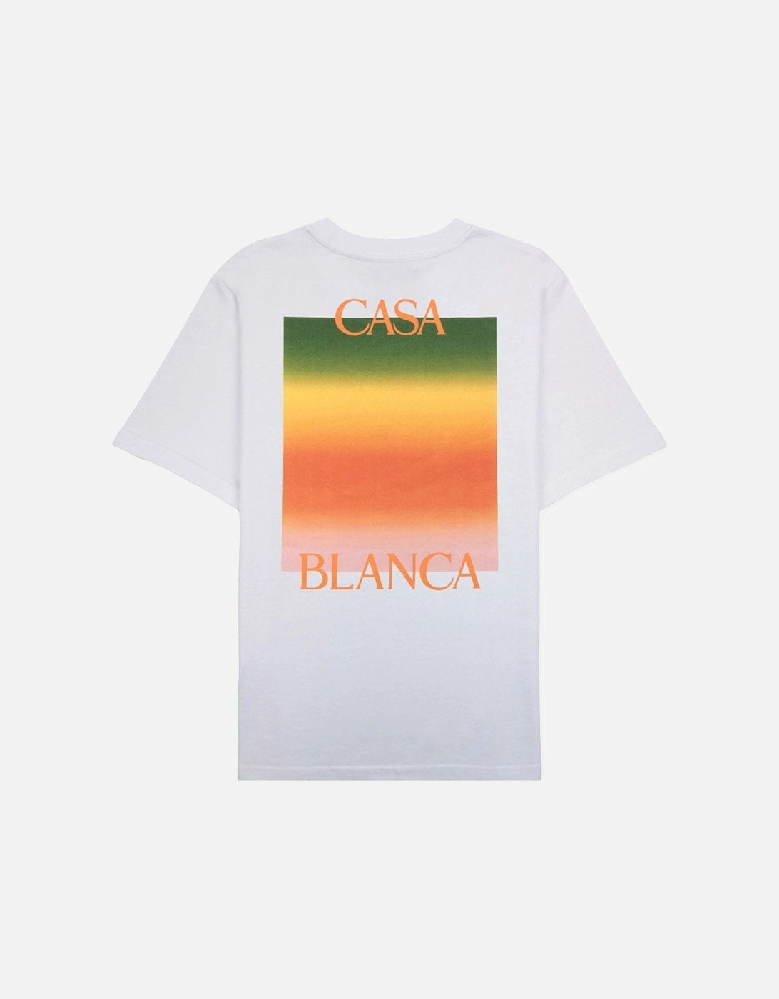Men's White Gradient Square Logo Printed T Shirt