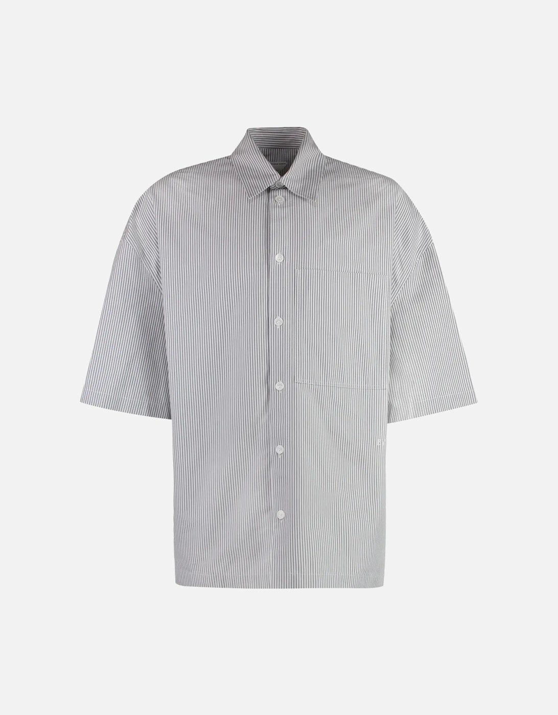 BV EMBROIDERED STRIPED OVERSHIRT GREY / WHITE, 5 of 4